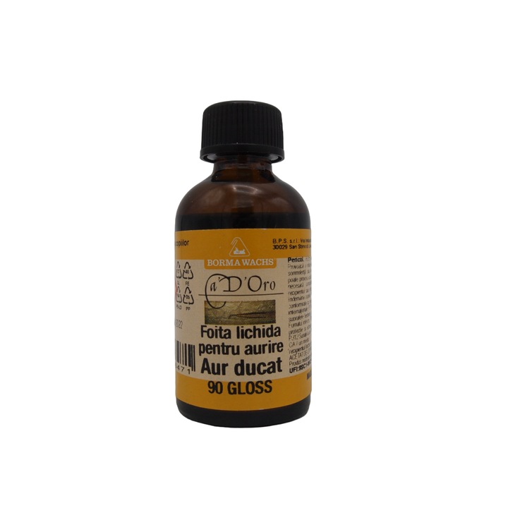 Foita lichida metalica, aur ducat, Borma Wachs, Ritocco Argento, 30 ml, lucios