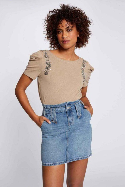 Fusta denim Morgan 211, Albastru, 2XL