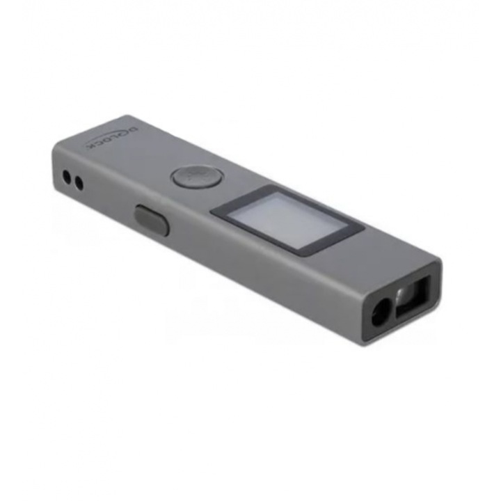 Telemetru cu laser DeLock 64071, 3 cm - 40 m, precizie de pana la 2mm, Gri