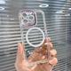 Husa MagSafe Silicone pentru iPhone 13 Pro, Transparenta, Magnetica, Extra Protectie Camera Roz