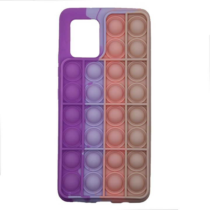 Samsung Galaxy A42 tok, Push Bubble Protection, Interaktív Pop It Now, stresszoldó játék, divatos színes Invogue, lila/lila/rózsaszín/krém