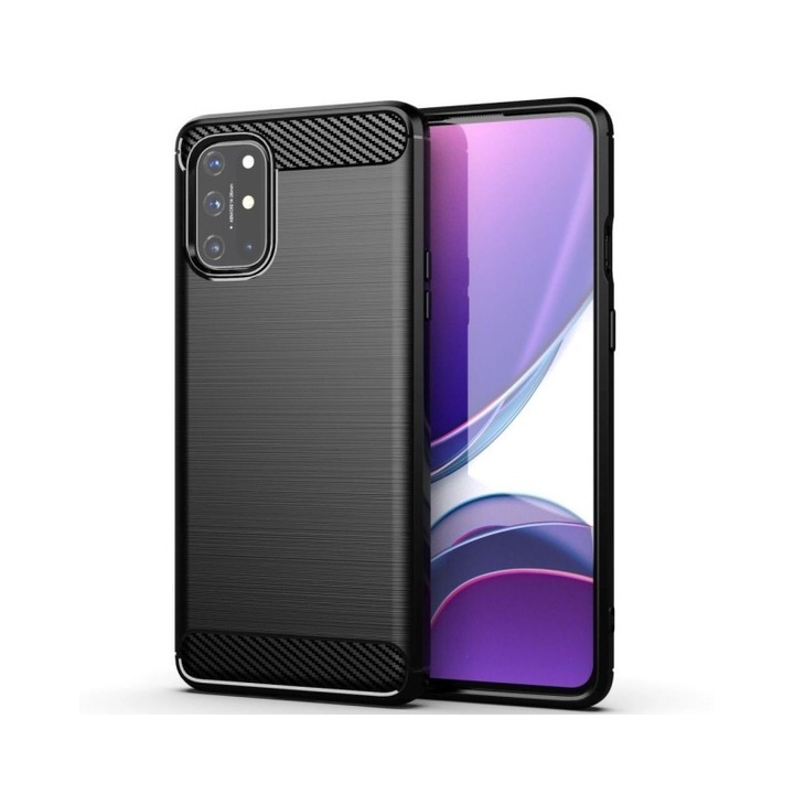 Husa Spate Upzz Carbon Pro Compatibila Cu Oppo A52 2020, Silicon, Negru