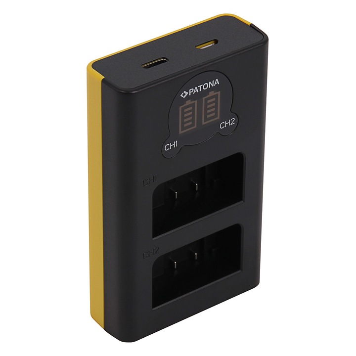 Incarcator Patona Dual USB cu display pentru acumulatori Nikon EN-EL25 Z30 Z50 Z fc