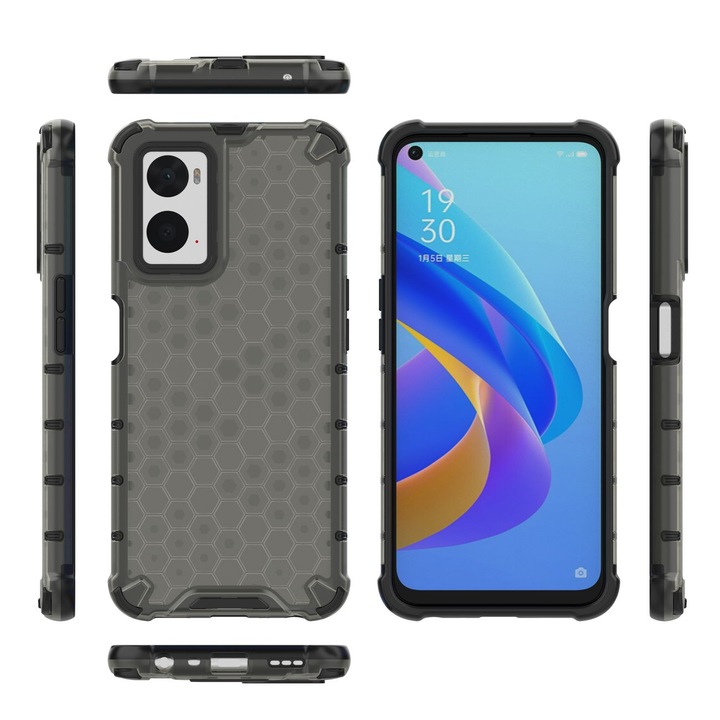 Калъф Honeycomb за Oppo A76 / Oppo A36 / Realme 9i черен