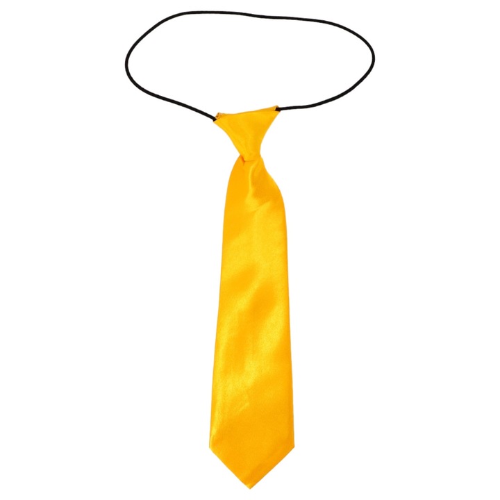 Gyerek nyakkendő, keskeny modell, selymes megjelenés, 6,5 x 26 cm, NO4806, Sárga