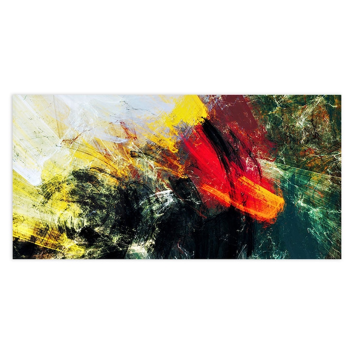 Стъклен панел за гръб на кухня, ARTHUB, Abstract Brush Colors, 60x100cm
