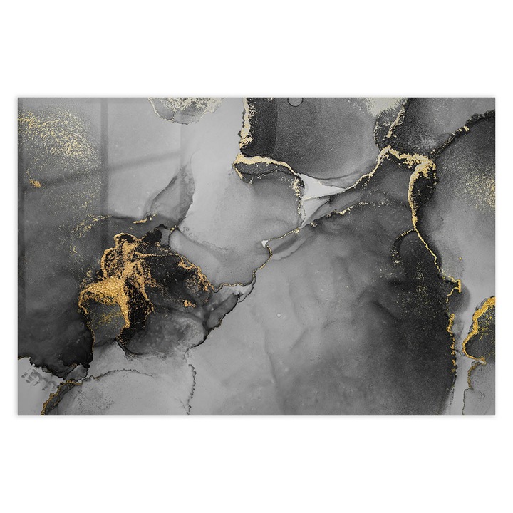 Стъклен панел за гръб на кухня, ARTHUB, Abstract Gold Dust, 50x70cm