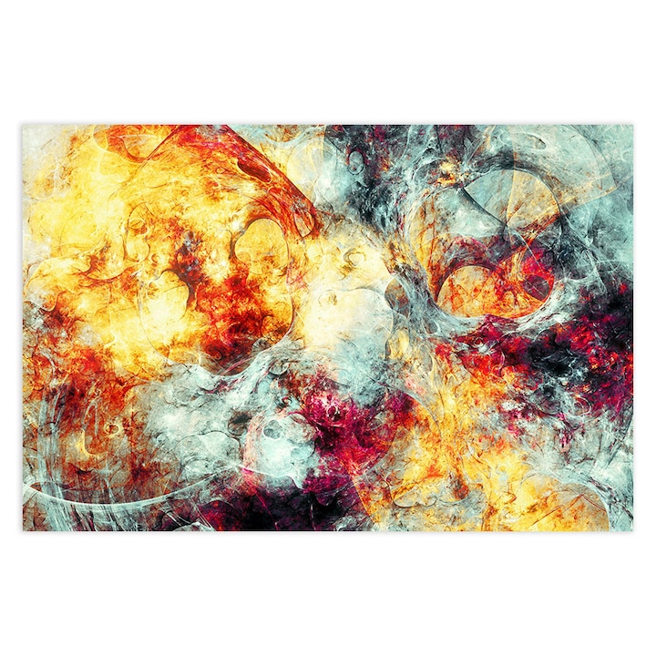 Стъклен панел за гръб на кухня, ARTHUB, Abstract Golden Flames, 70x100cm
