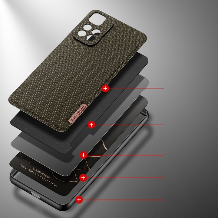 Dux Ducis tok Xiaomi Redmi Note 11 Pro Plus 5G/11 Pro 5G/ Mi11i / Poco X4 NFC 5G telefonhoz, zöld