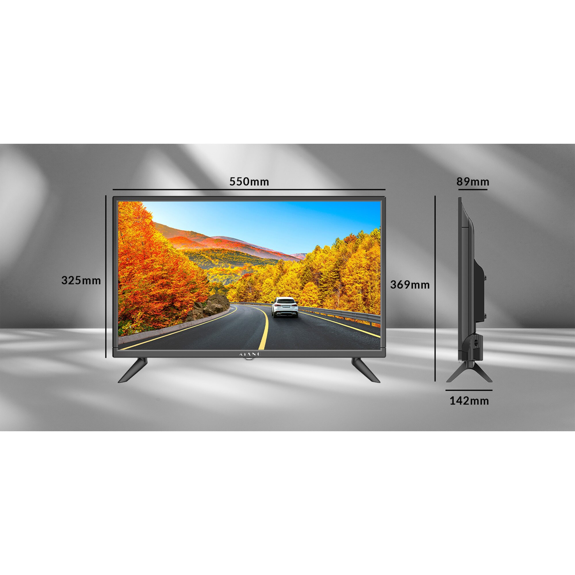 Kiano Slim TV Travel Televizor 24" inch | LED HD TV 1366 x 768 |60 cm | Incarcator auto | HDMI USB | Dolby Audio | Tuner Triplu DVB-T2 - Cel mai bun pentru camioane si rulote