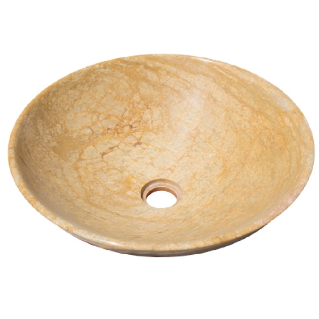 Lavoar pe blat Travertin, OEM, piatra naturala, maro, 40.5 x 40.5 x 14 cm