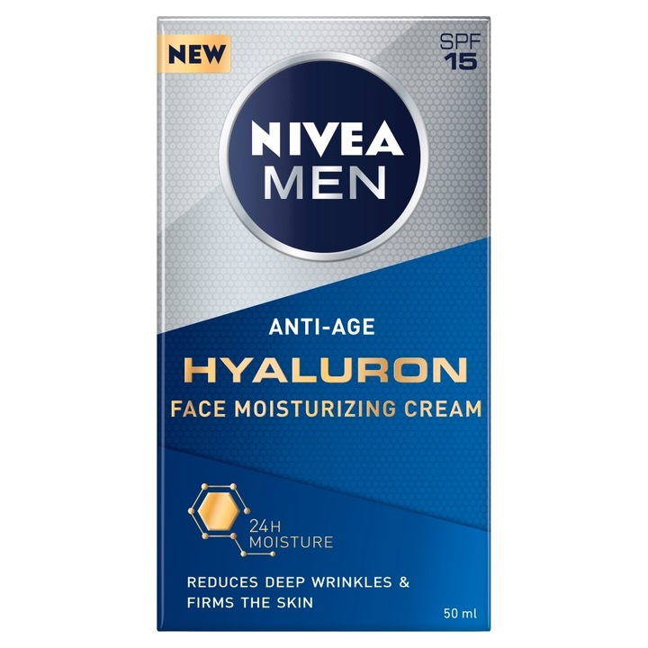 Crema pentru fata, Nivea, Pentru barbati, SPF 15, 50 ml