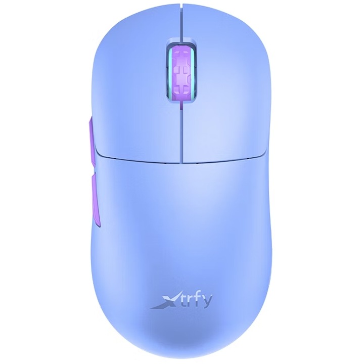 Mouse gaming wireless Xtrfy M8 Frosty Purple, Ultrausor 55g, Violet