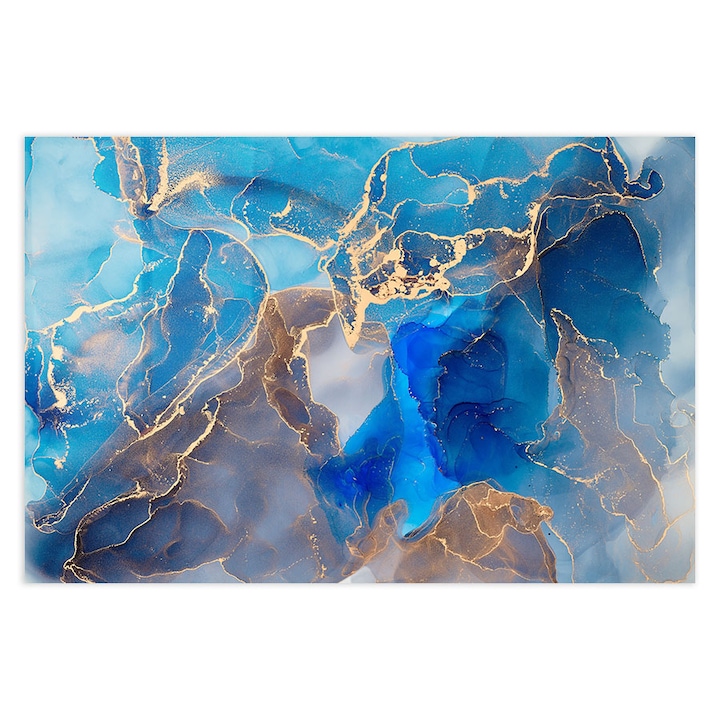 Стъклен панел за гръб на кухня, ARTHUB, Abstract Light Blue Shades, 50x70cm