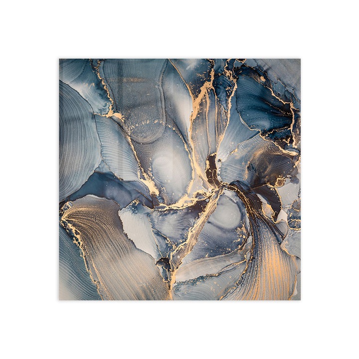 Panou Sticla Bucatarie, Abstract Marble Storm, 100x100cm