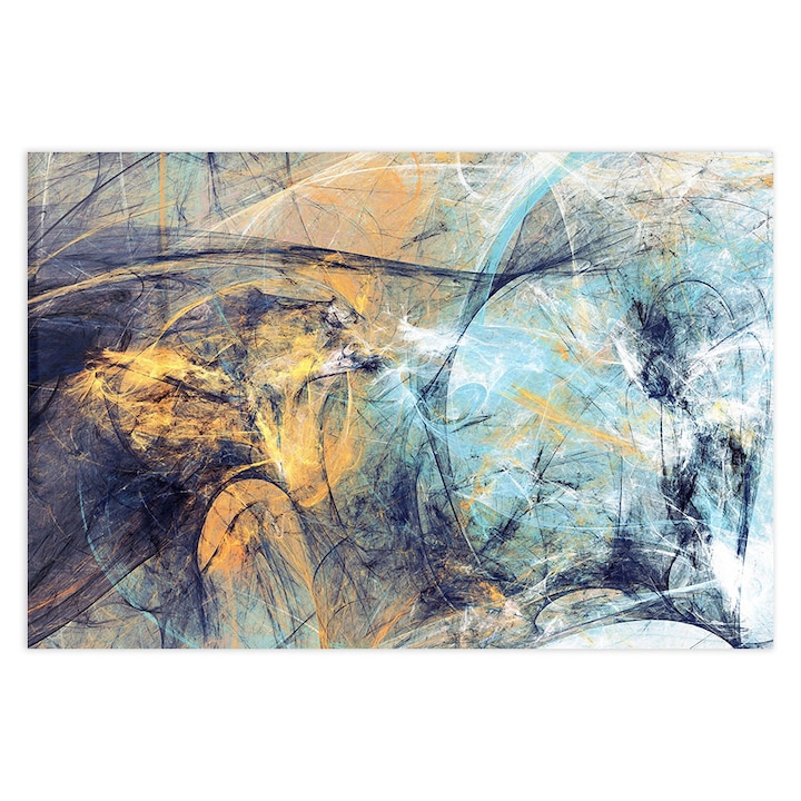 Стъклен панел за гръб на кухня, ARTHUB, Abstract Soft Yellow, 80x120cm