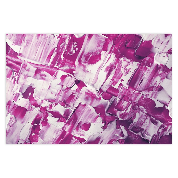 Стъклен панел за гръб на кухня, ARTHUB, Abstract White and Pink, 80x120cm