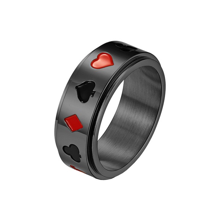 Titán kártyaszimbólum gyűrű, Sic Moda, US, mm, Fekete