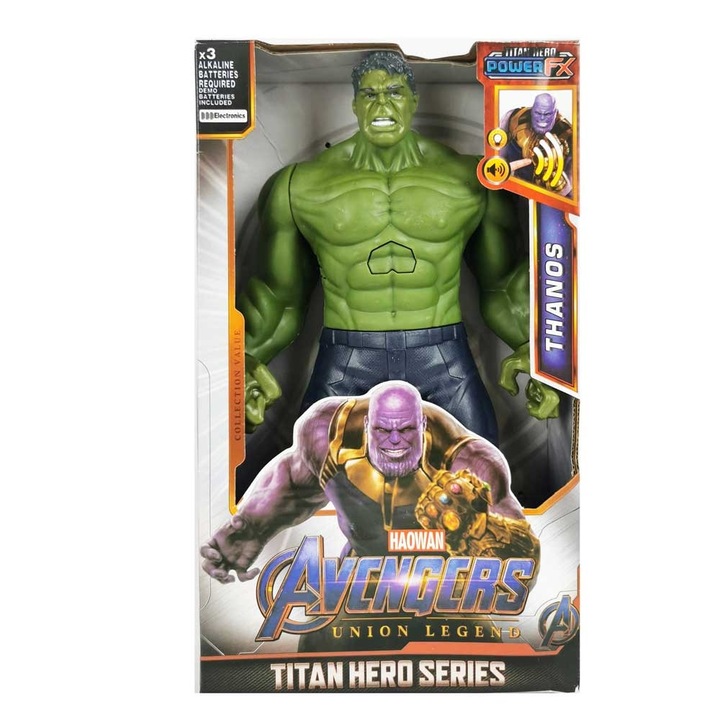 Világító SMax Hulk figura, Hangokat keltő, Fények, 29 cm