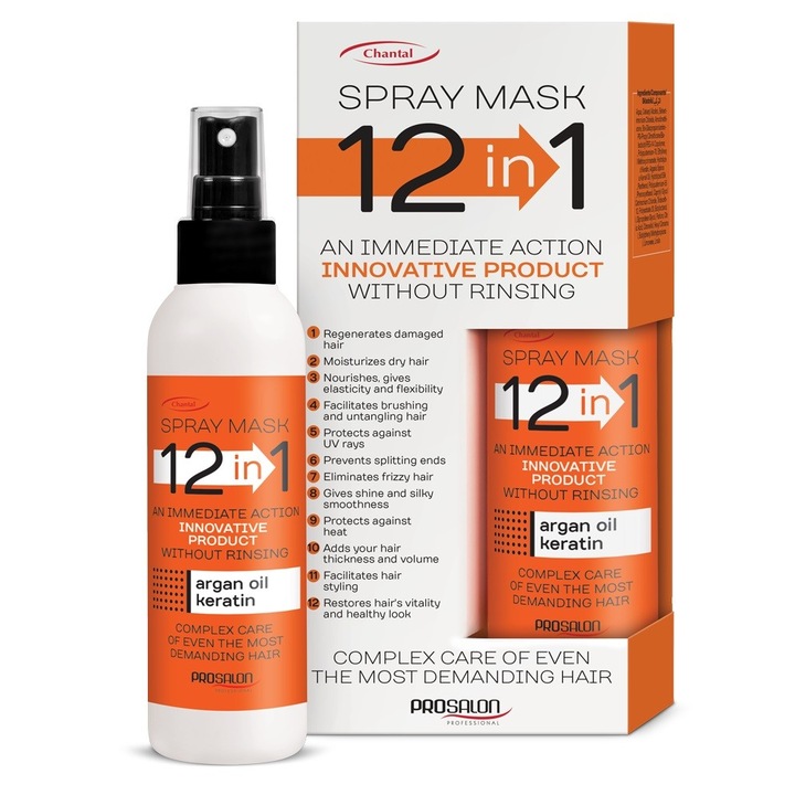 Arcmaszk 12 az 1-ben ProSalon Argán Olaj Keratin Spray, Chantal, 150 g