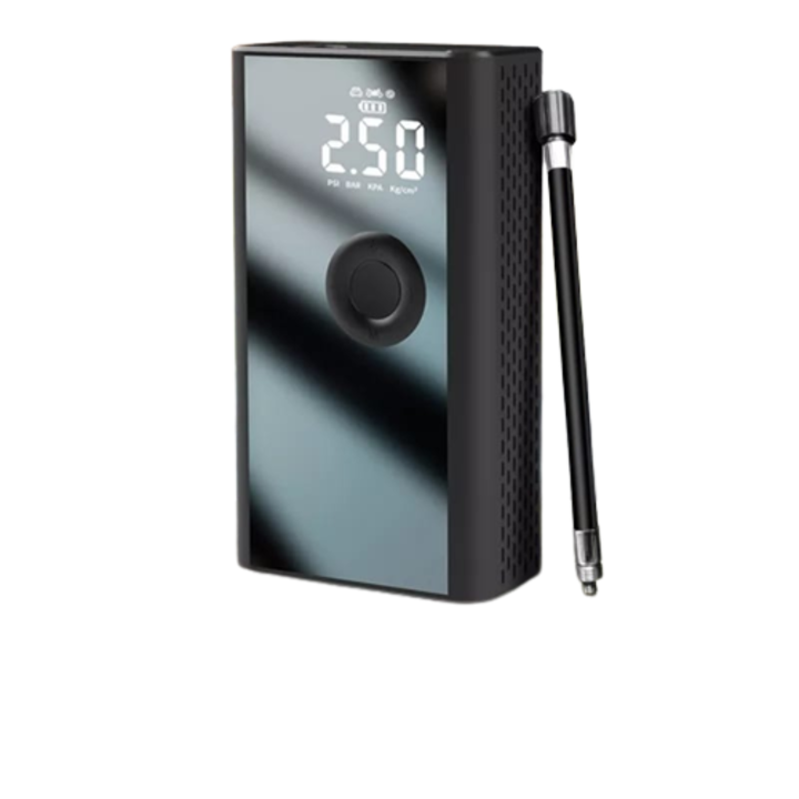 Compresor Auto Portabil si PowerBank Andowl, 4 x USB, 4000mah, 2 in 1, Display LED, negru
