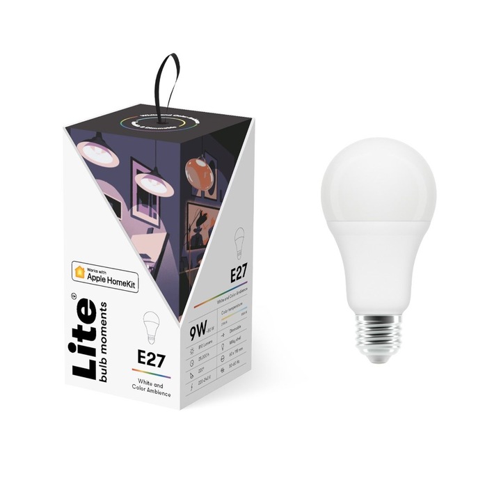 Lite bulb Moments okos izzó, E27, 8,5W, RGB 2700-6500K