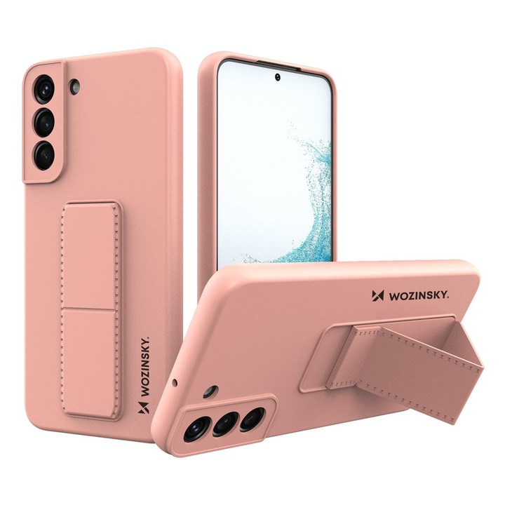 Samsung Galaxy S22+ (S22 Plus) Wozinsky Kickstand kitámasztható tok, Rózsaszín