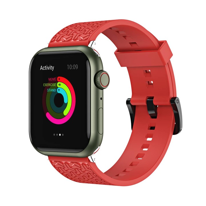 Каишка за часовник, Hurtel, за Apple Watch 7 / SE (45/44 / 42 мм), червена