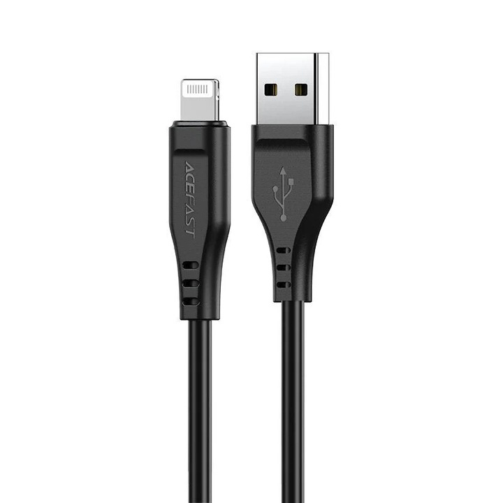 Cablu de Alimentare USB la Lightning, 2.4A, 480Mbps, 1.2m - Acefast (C3-02) - Black