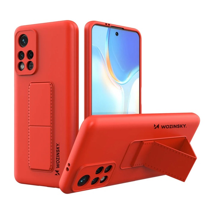 Carcasa Wozinsky Kickstand compatibila cu Xiaomi Poco M4 Pro 5G, Rosu