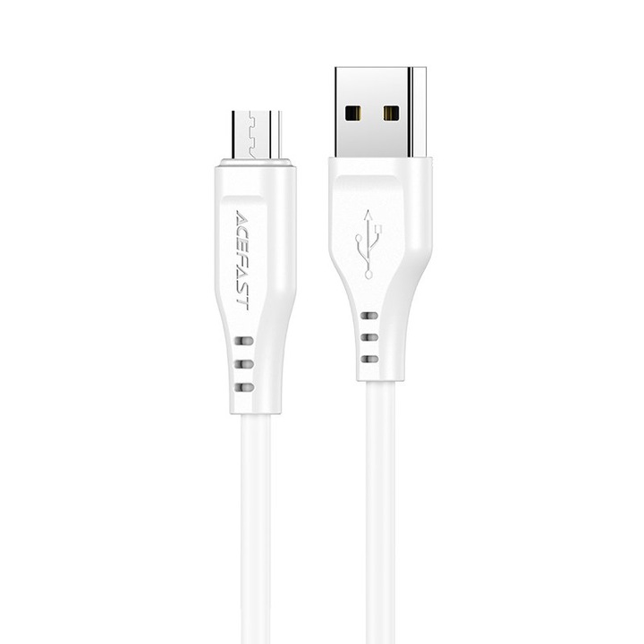 Cablu de Alimentare USB la Micro-USB, 2.4A, 480Mbps, 1.2m - Acefast (C3-09) - White