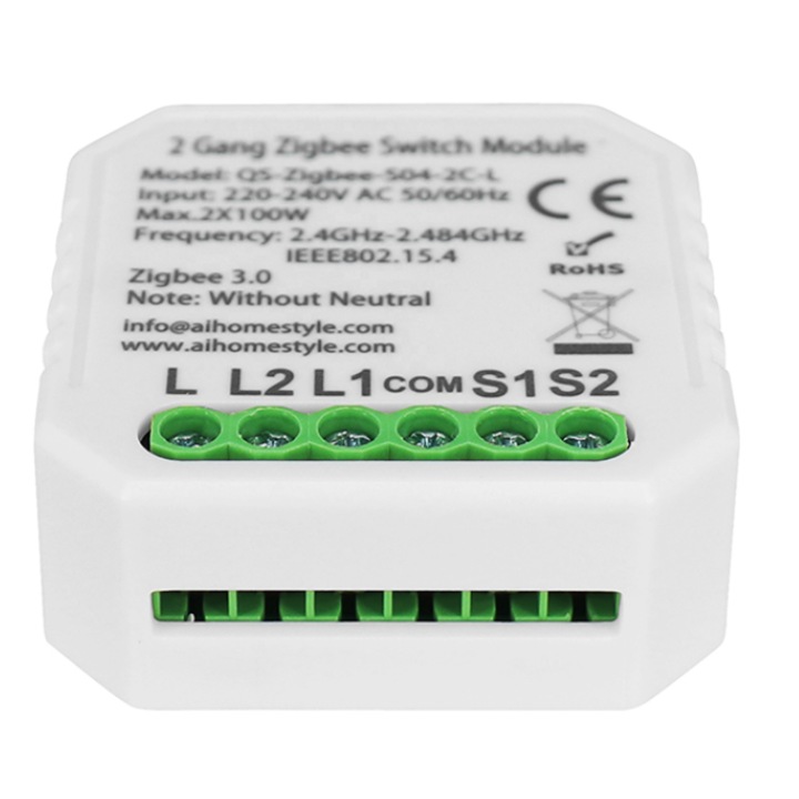 Controller inteligent Neo Lite V4, Immax, Control lumini, Zigbee 3.0, Cu 2 butoane, Alb