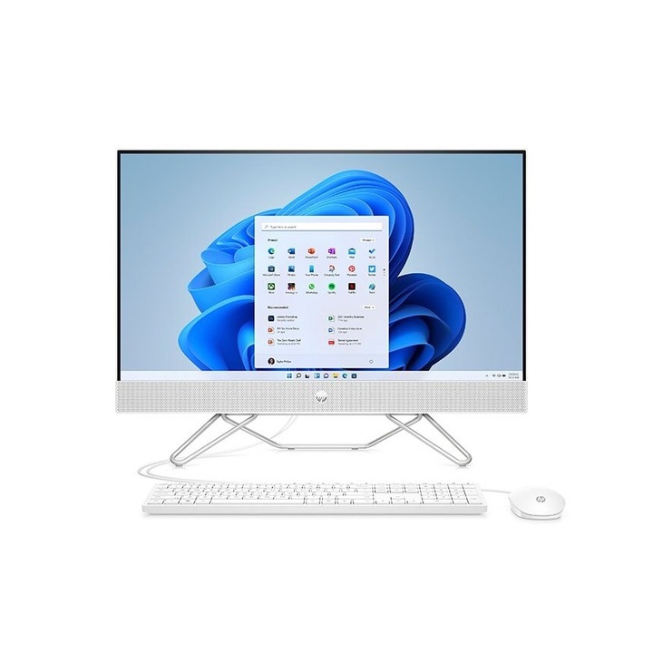 Sistem PC All in One HP 27-cb1000nq, AMD Ryzen 7 5800U pana la 4.4 GHz, 27" Full HD Touch, 16GB, 1TB, SSD 512GB, AMD Radeon Graphics, Windows 11 Home, Alb