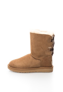 UGG, Cizme scurte maro din piele intoarsa fara inchidere Bailey UGG, Cizme scurte maro din piele intoarsa fara inchidere Bailey