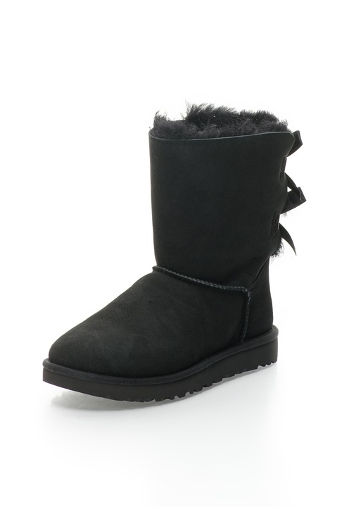 UGG, Ghete negre din piele intoarsa fara inchidere Bailey, Negru, 5