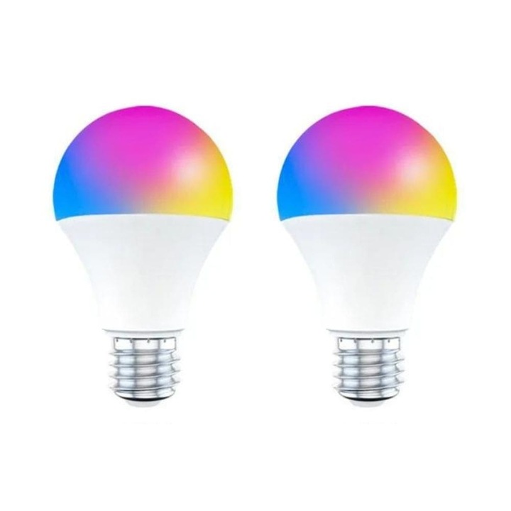 Set 2 becuri smart, Ebuy, E27, Alb