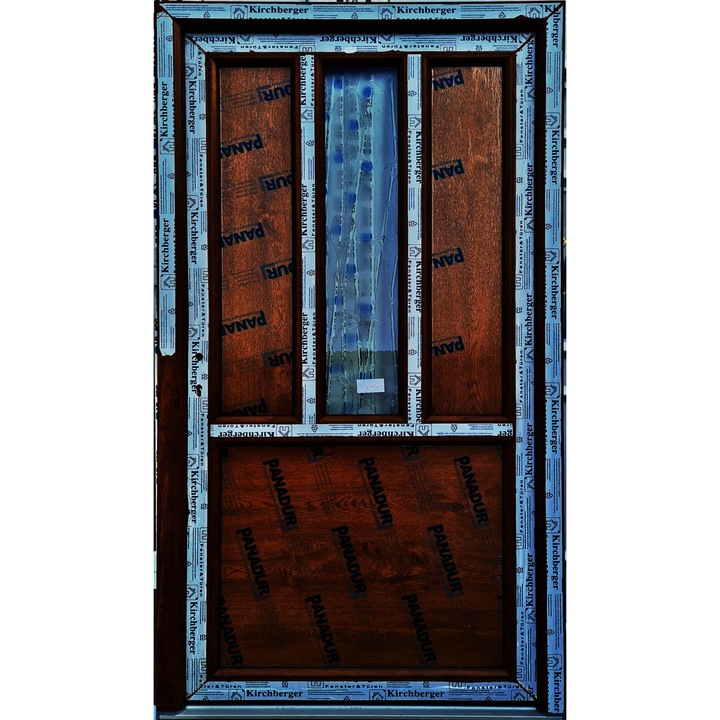 Usa de intrare (interior/exterior), Termopan/PVC, U model, culoare Nuc, dimensiune 90x200