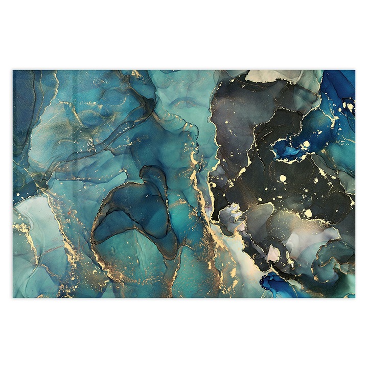 Konyhai üveg hátfal, Blue Marble, 70x100cm