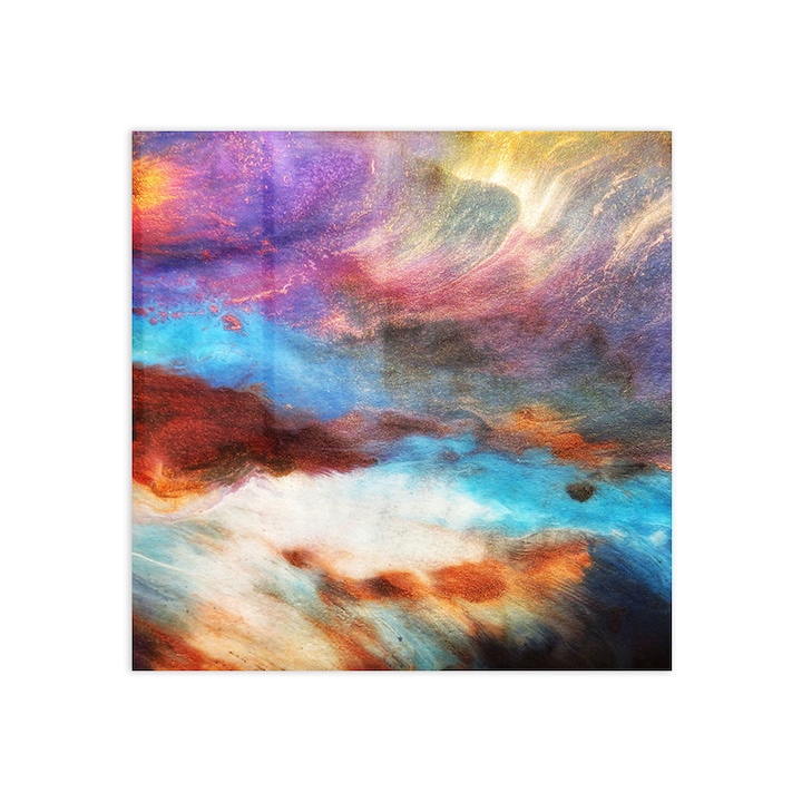 Стъклен панел за гръб на кухня, ARTHUB, Colourful Clouds, 100x100cm