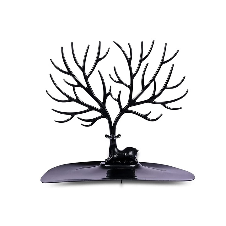 Поставка за бижута YATOVUR, Еленски рога, Черен