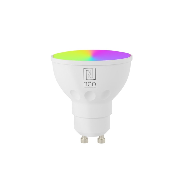 Смарт крушка Immax NEO LITE LED GU10 6W RGB+CCT цвят и бяло, регулируема, WiFi