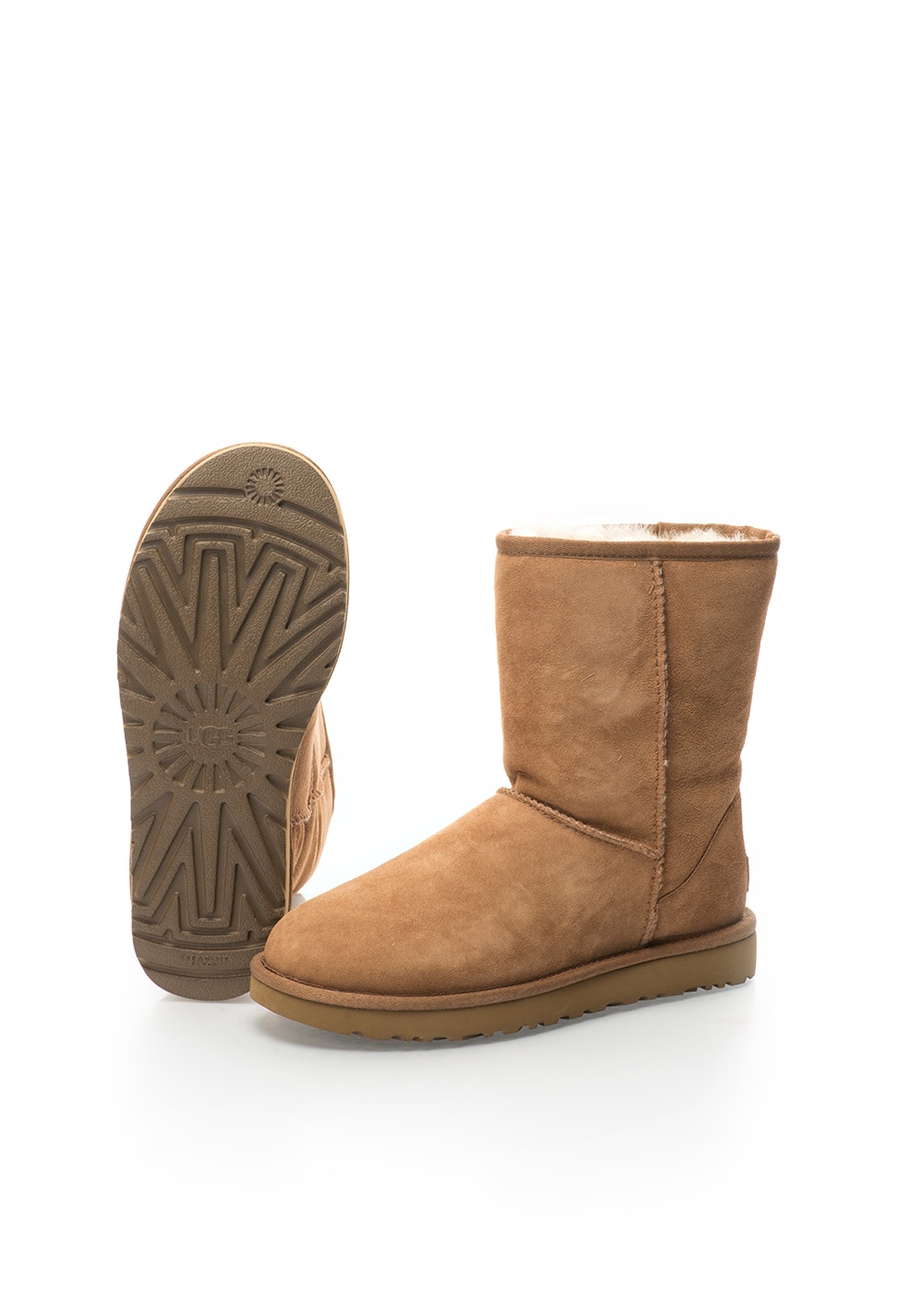 atmosphere Brother direction UGG, Cizme scurte din piele intoarsa Classic, Maro, 5 - eMAG.ro