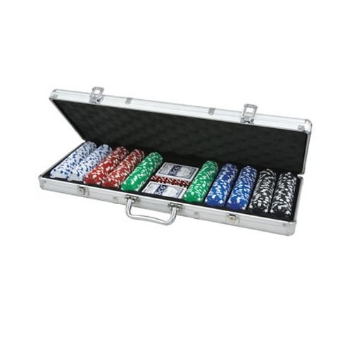 Set de poker 500 jetoane miez metalic, geanta diplomat pro eMAG.ro