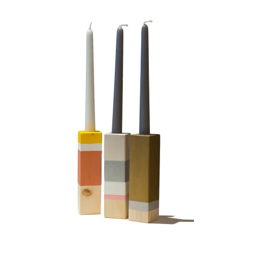 Set suport de lemn pentru lumanari