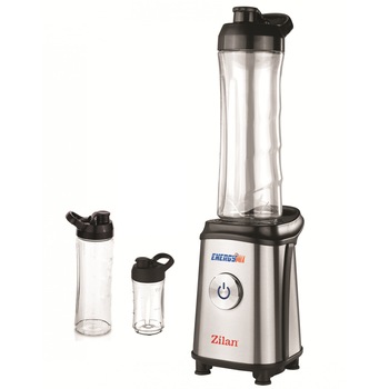 Blender inox pentru smoothies ZILAN ZLN-0504, 350 W, 3 recipiente 600ml/600ml/300ml Blender inox pentru smoothies ZILAN ZLN-0504, 350 W, 3 recipiente 600ml/600ml/300ml