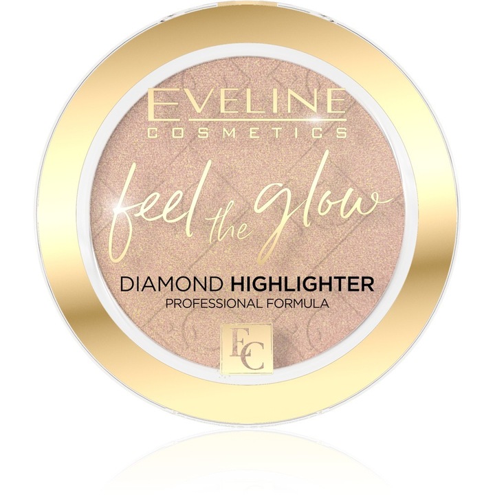 Iluminator pudra Feel The Glow Diamond Eveline Cosmetics 4.2 g Auriu 2