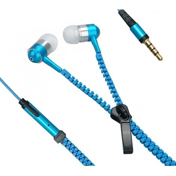 Casti audio cu microfon Zipper Earphones, culoare albastru Casti audio cu microfon Zipper Earphones, culoare albastru