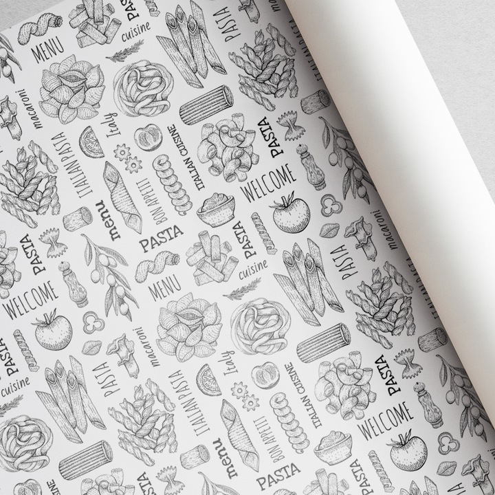 Konyhai öntapadós tapéta-fekete-fehér 400x75 cm