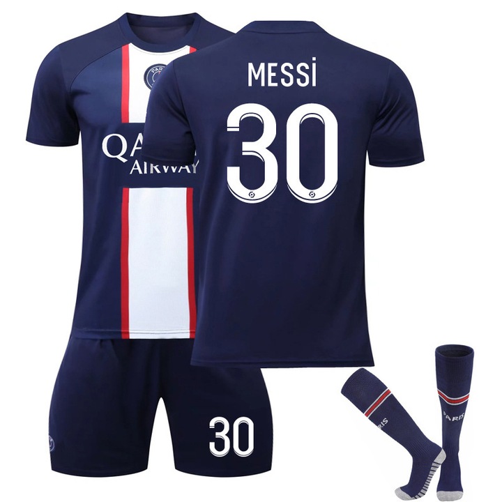 Echipament Sportiv Copii Paris Messi Fotbal Tricou Set