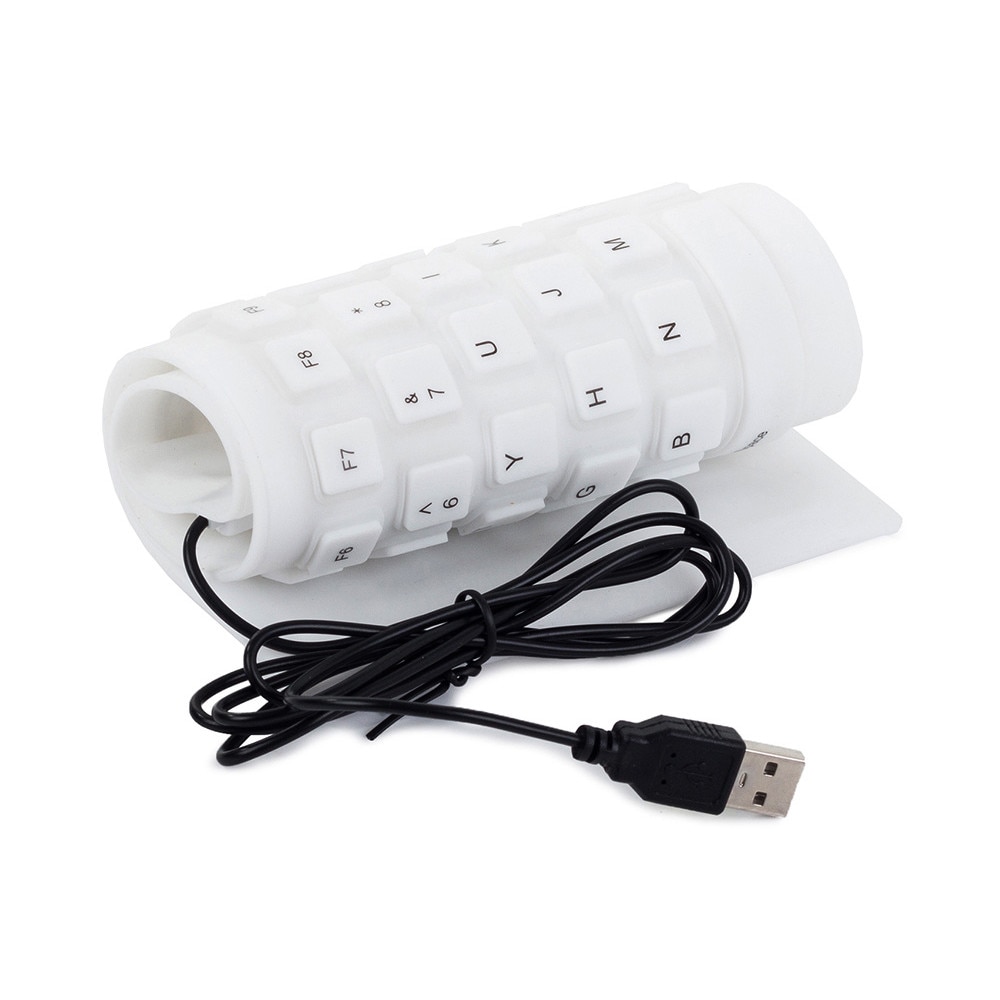 Сгъваема клавиатура, USB, Универсална, Безшумна, Гумена/Силиконова ...